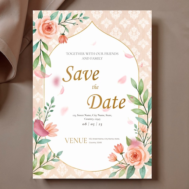 Casamento Floral Elegante Salve a Data