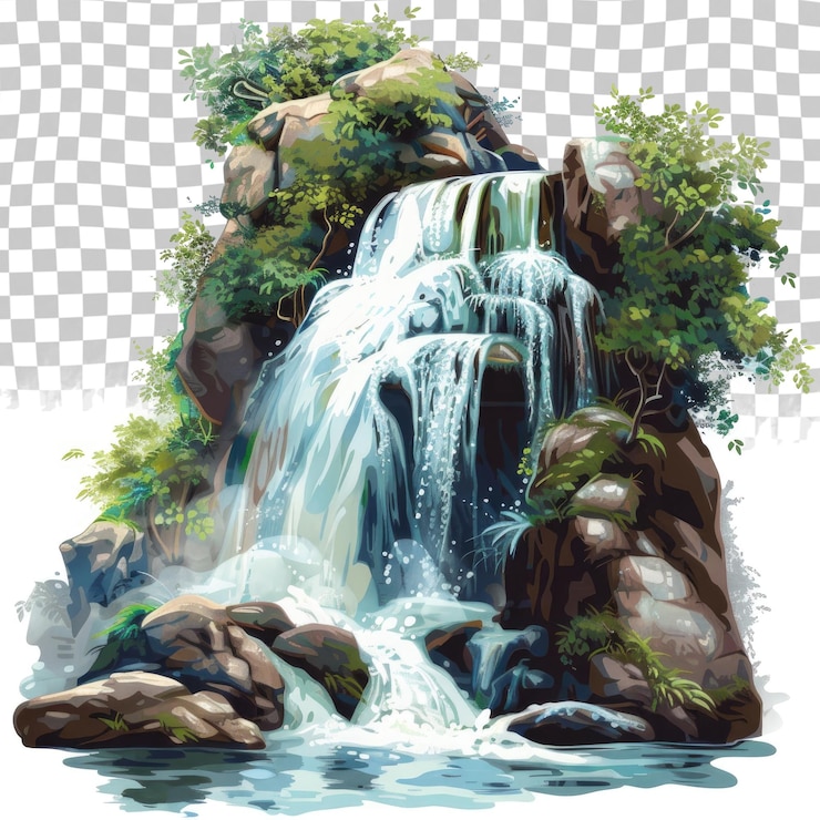 PSD una cascada se muestra en esta imagen con una imagen de una cascada