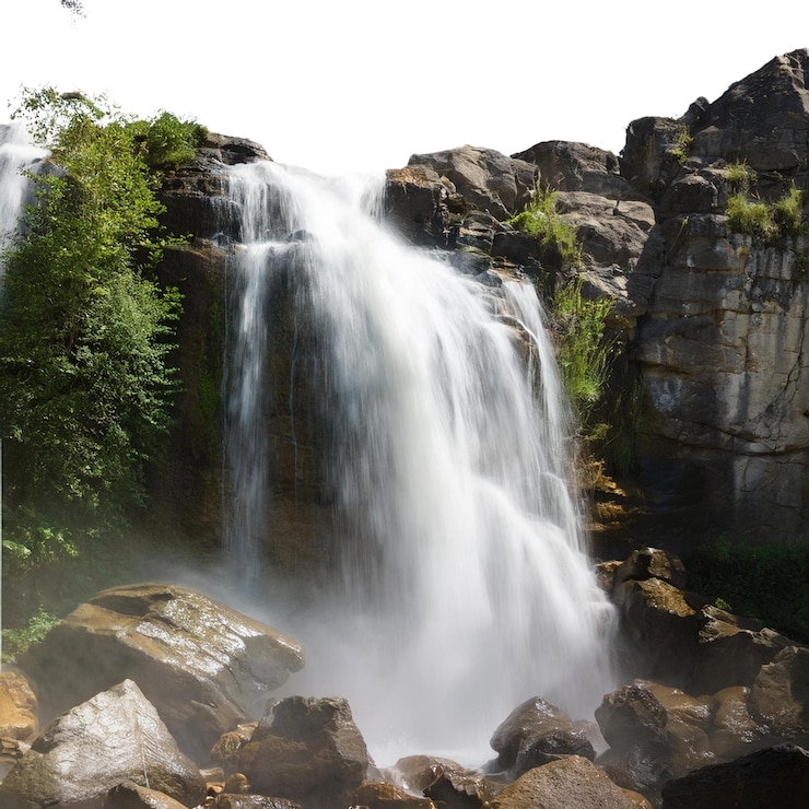 PSD cascada que cae por las rocas
