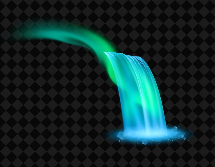 PSD cascade aurora uma cascata de luz que brilha constantemente y2k inspireddeep blue and bright g
