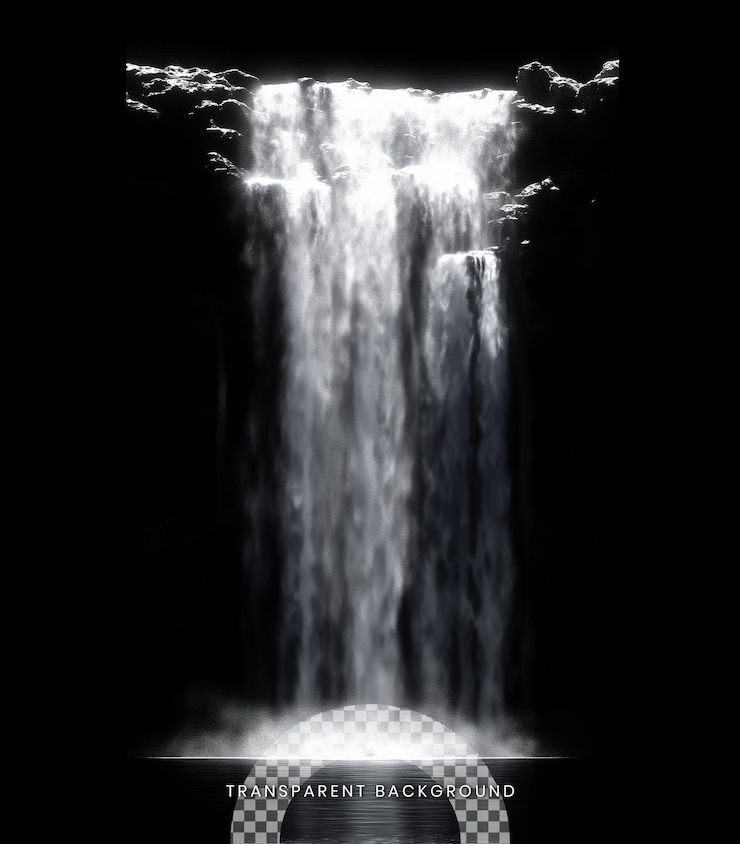 PSD cascata isolata sullo sfondo trasparente