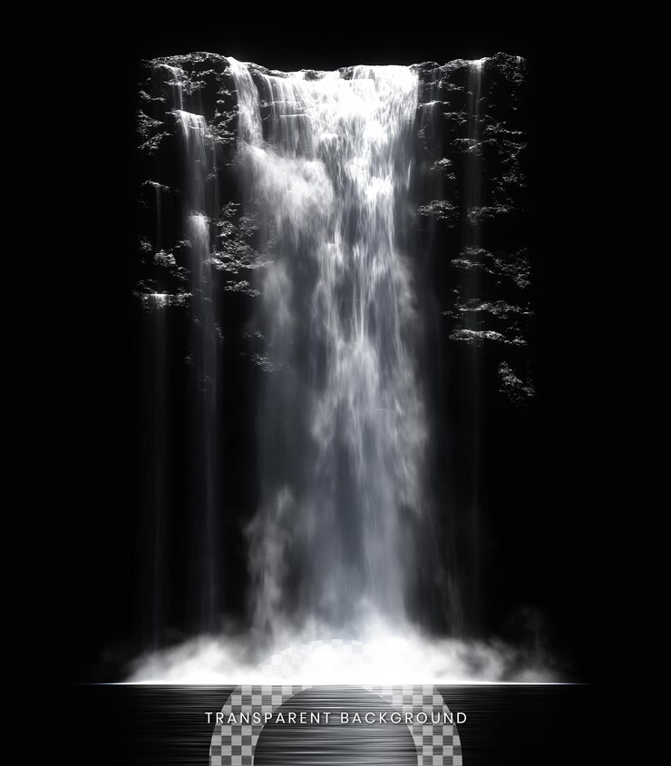 PSD cascata isolata sullo sfondo trasparente