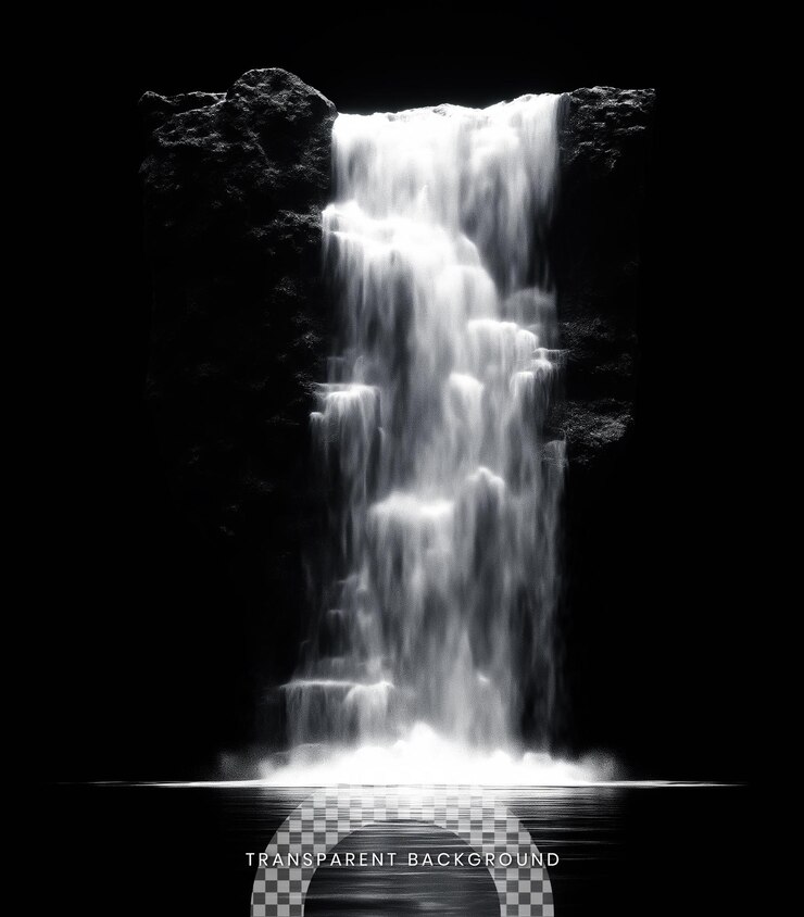 PSD cascata isolata sullo sfondo trasparente