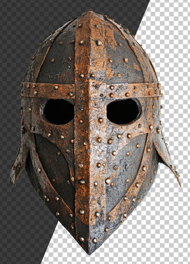 PSD el casco de un antiguo guerrero de png en un telón de fondo neutral