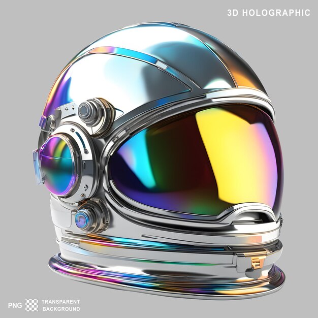 PSD casco de astronauta holográfico en 3d