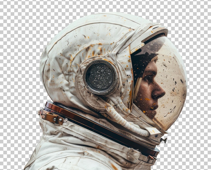 PSD casco de astronauta con reflejo de las galaxias