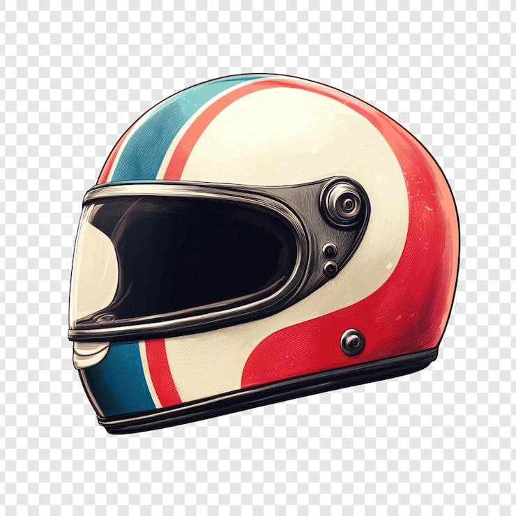PSD casco de carreras de época un diseño retro