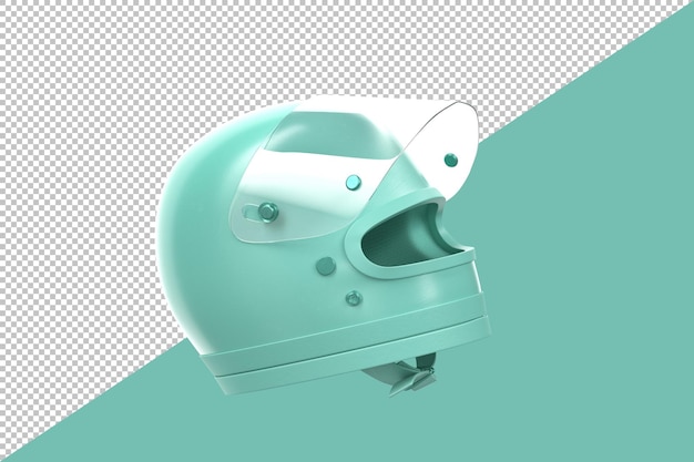 Casco de carreras minimalista vacío. Representación 3D