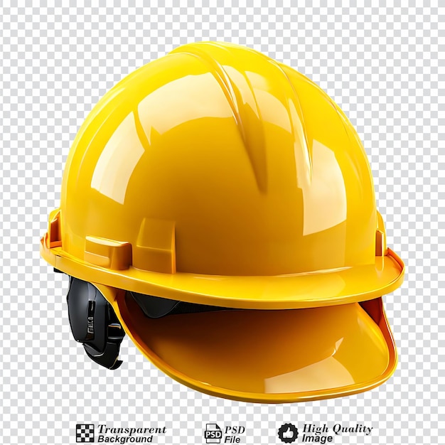 PSD casco de construcción casco un casco duro amarillo aislado sobre un fondo transparente