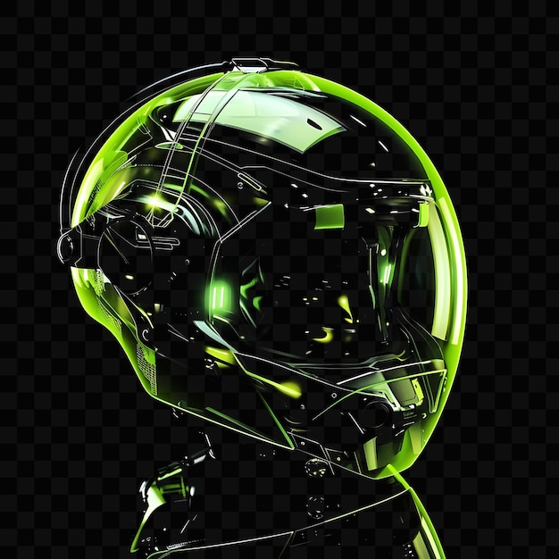 PSD casco futurista con una visera y una función protectora objeto brillante loco diseño artístico de neón y2k