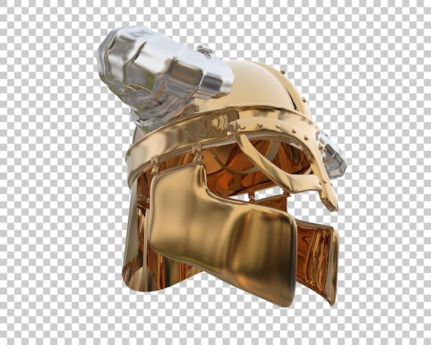 PSD el casco del guerrero aislado en el fondo ilustración de renderización 3d