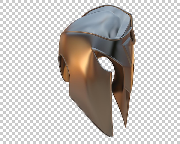 PSD el casco del guerrero aislado en el fondo ilustración de renderización 3d