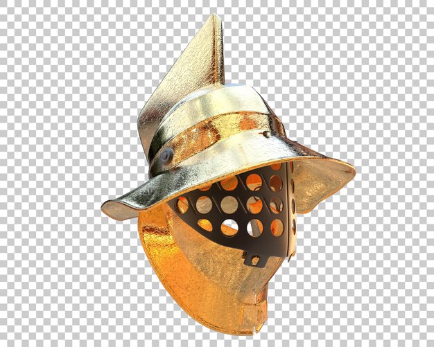 El casco del guerrero aislado en el fondo Ilustración de renderización 3D
