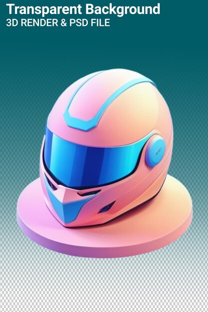 Casco de ilustración psd 3d aislado sobre un fondo transparente