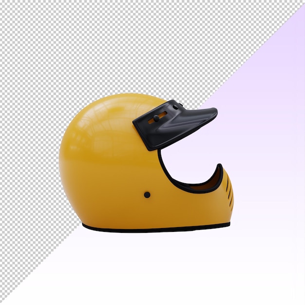 Casco de moto amarillo aislado