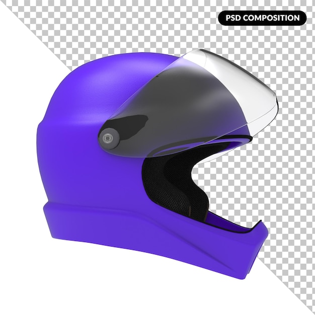 PSD casco, motocicleta, aislado, 3d, interpretación