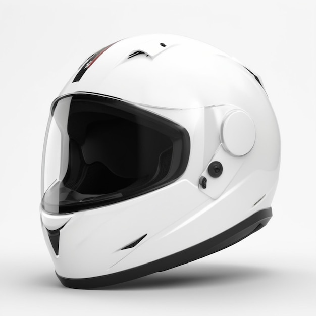 PSD casco de motocicleta blanco psd sobre un fondo blanco