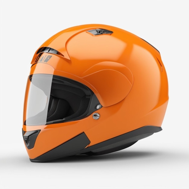 PSD casco de motocicleta naranja psd sobre un fondo blanco