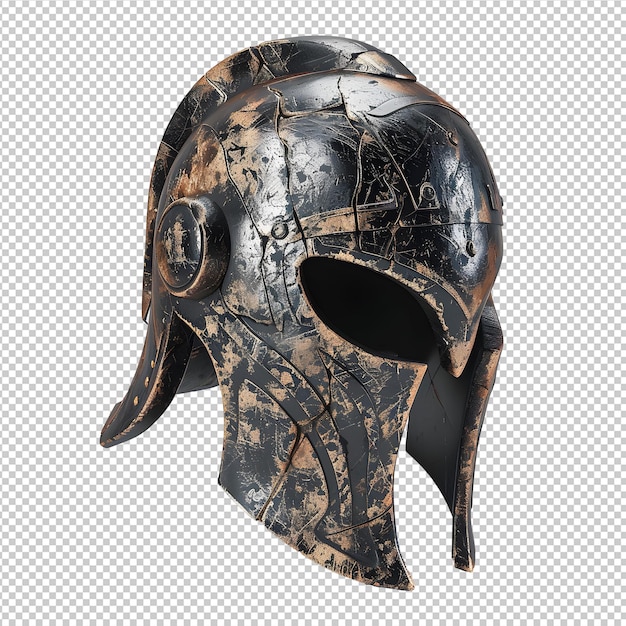 PSD casco viking grunge isolado em fundo transparente