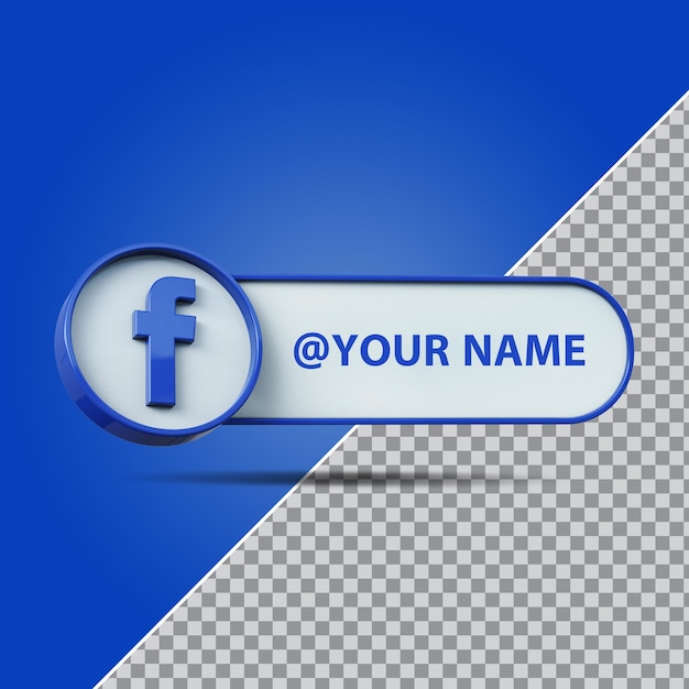 Casella di testo etichetta facebook social media 3d