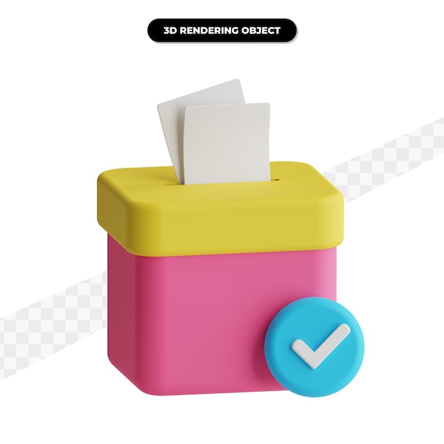 casella di voto per le elezioni 3d rendering illustrazione