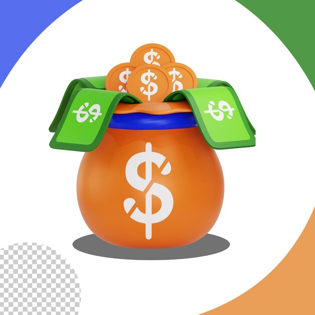 Cash 3d icon Payment icon 3d rendering