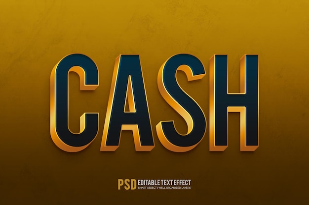 Cash gold gradient 3d-texteffekt luxuriöses design