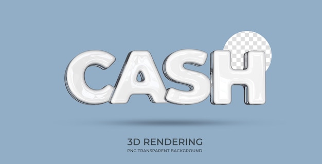 Cash Text Style 3D-Rendering transparenter Hintergrund