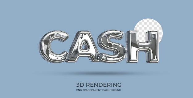 Cash Text Style 3D-Rendering transparenter Hintergrund