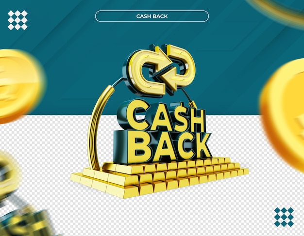 PSD cashback-logo in 3d-rendering isoliert