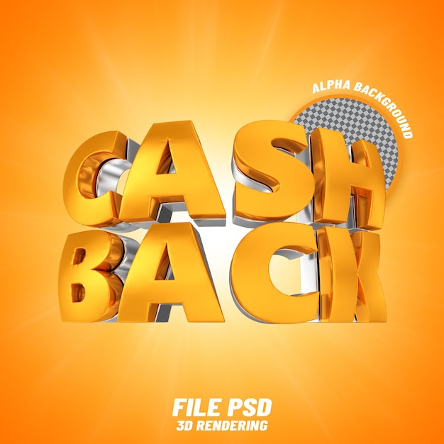 PSD cashback-text 3d-rendering banne