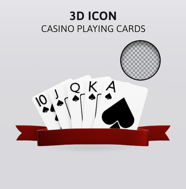 Casino jugando a las cartas juego de póquer ilustración de renderizado 3d