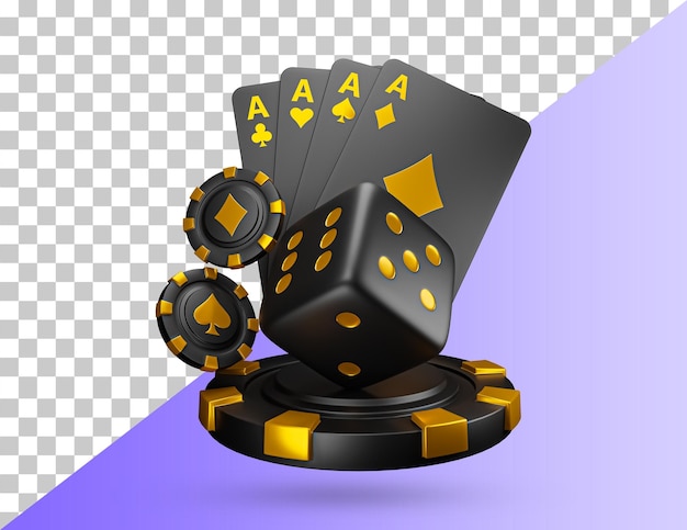 Casino karten poker blackjack baccarat 3d-symbol. casino-spielchips, wettkarten, wettartikel, pokerchips