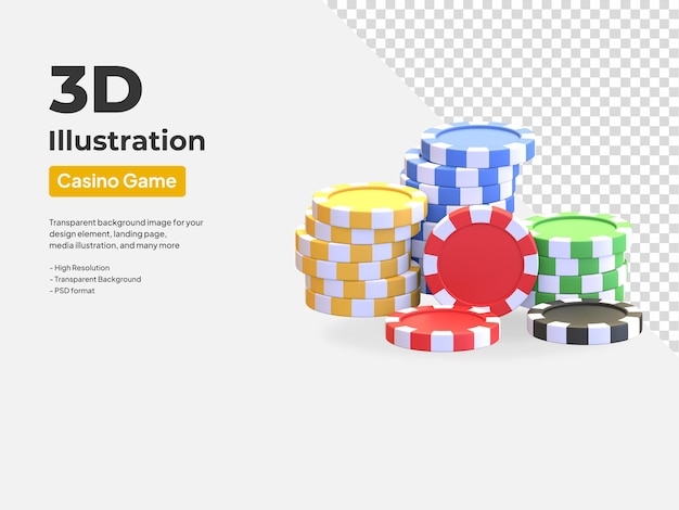 PSD casino poker chip juego icono 3d ilustración render