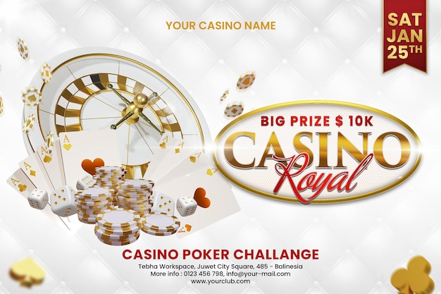 Casino royal flyer e modelo de postagem em mídia social