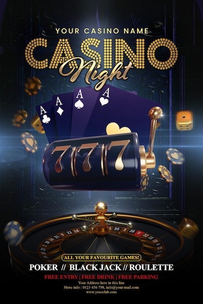 Casino Royal Flyer et modèle de publication sur les réseaux sociaux