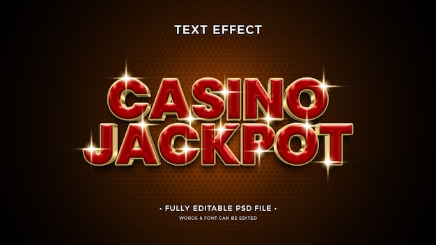 PSD casino- und glücksspiel-texteffekt