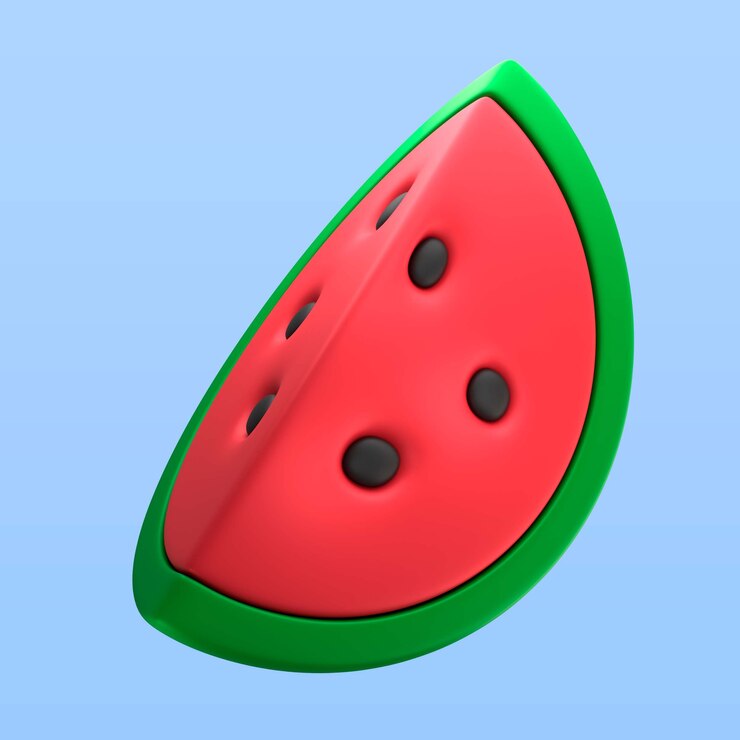 PSD casino watermelon slice icon render