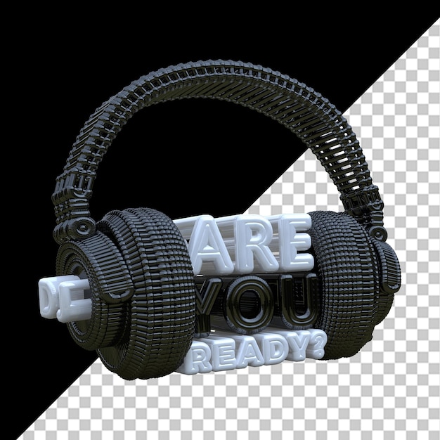 Casque 3d Dj Are You Ready Blanc Et Noir