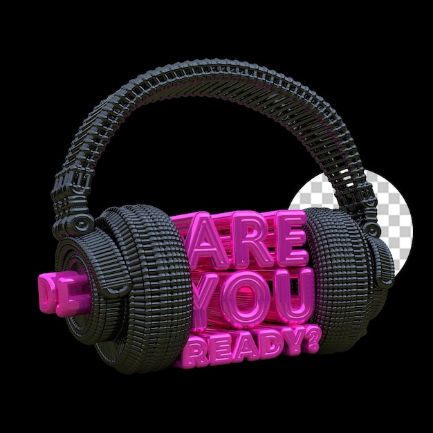 Casque 3d Dj Are You Ready Noir Et Rose