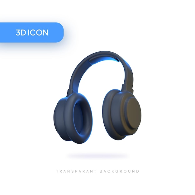 PSD casque d'écoute 3d illustration icon pack élément