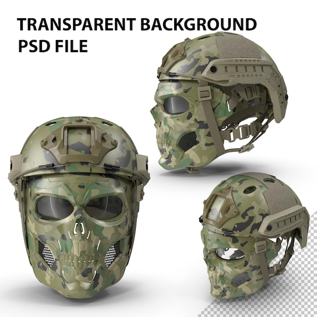 PSD casque et masque de camouflage airsoft tactique png