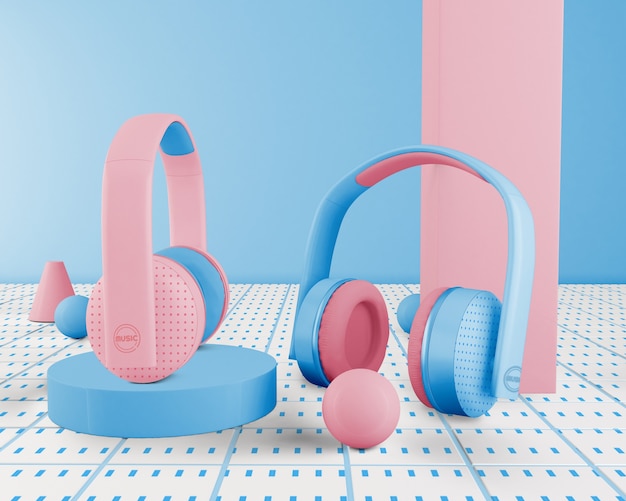 Casque minimaliste bleu sans fil