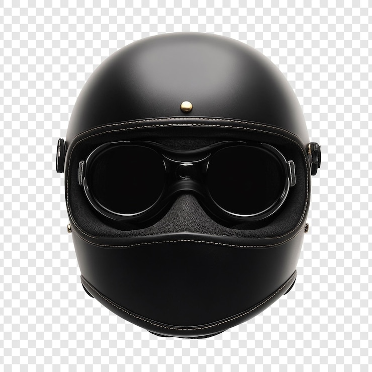 PSD casque de moto classique avec lunettes