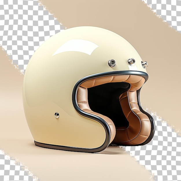 Casque de moto intégral détaillé sur chaise de luxe noire face avant noire isolée sur fond transparent