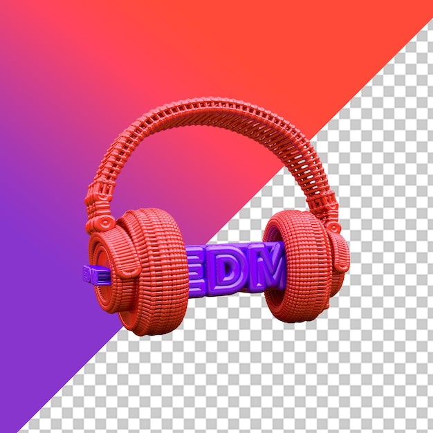 Casque de musique de danse électronique EDM 3D Render