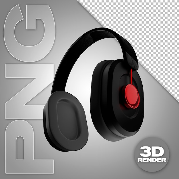 PSD casque noir 3d