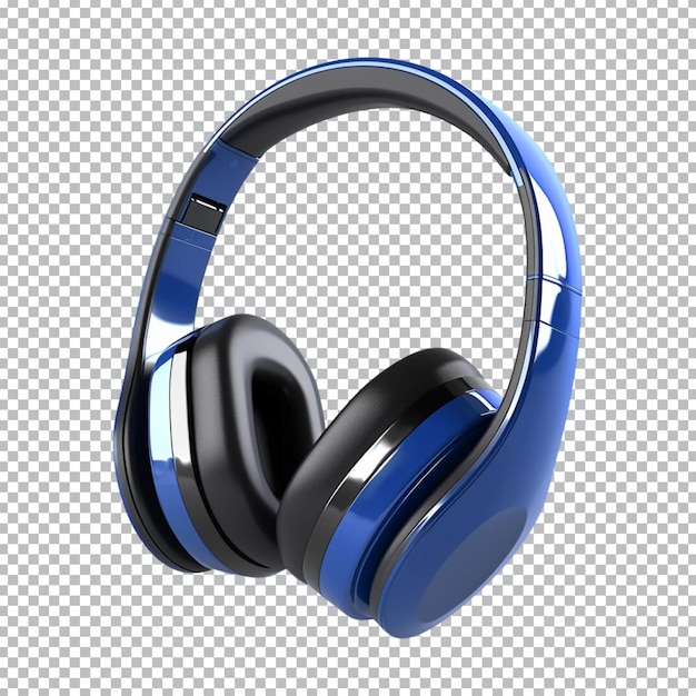 PSD casque sans fil bleu isolé sur fond transparent