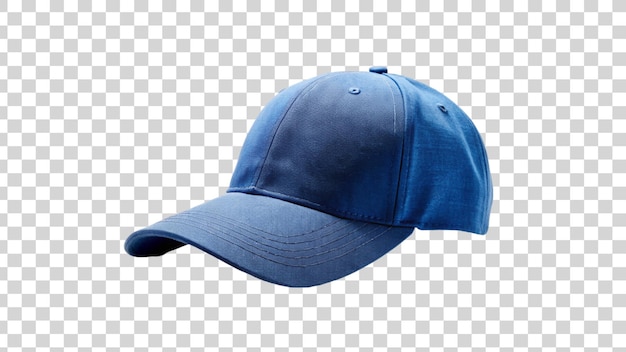 PSD une casquette de baseball bleue isolée sur un fond transparent