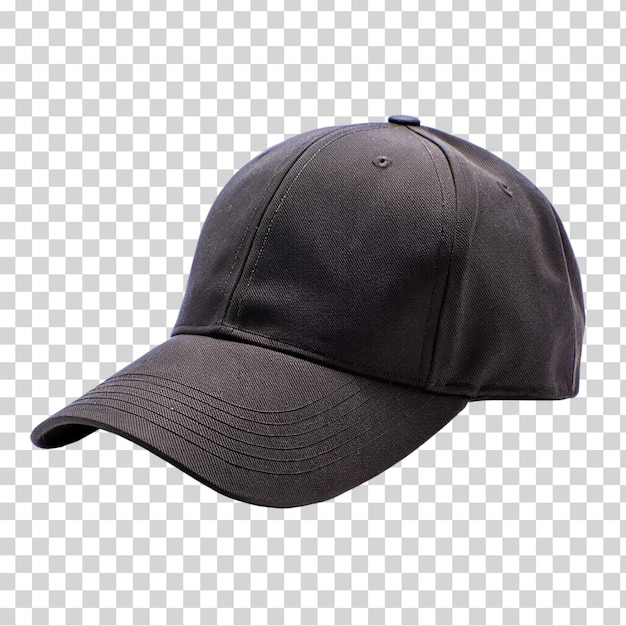 PSD casquette de baseball noire sur fond transparent